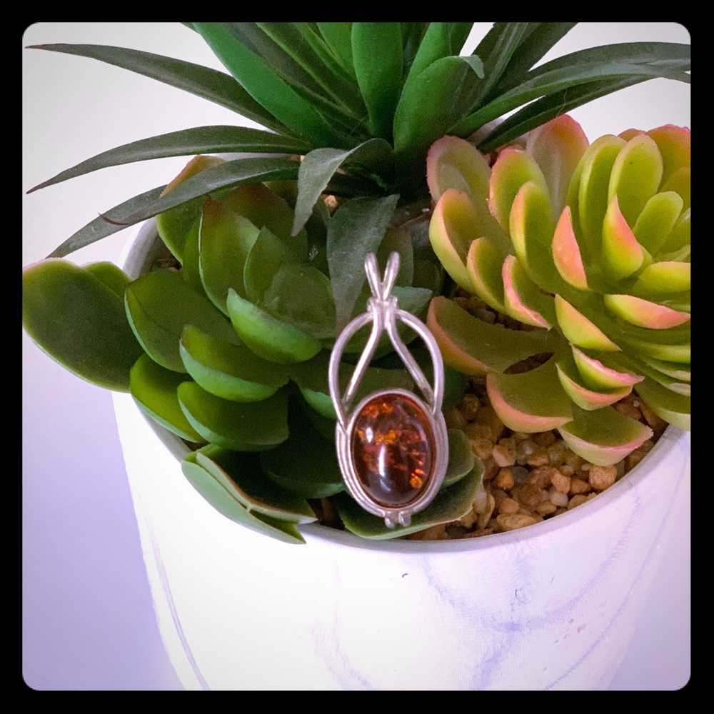 Vintage Large Amber Pendant